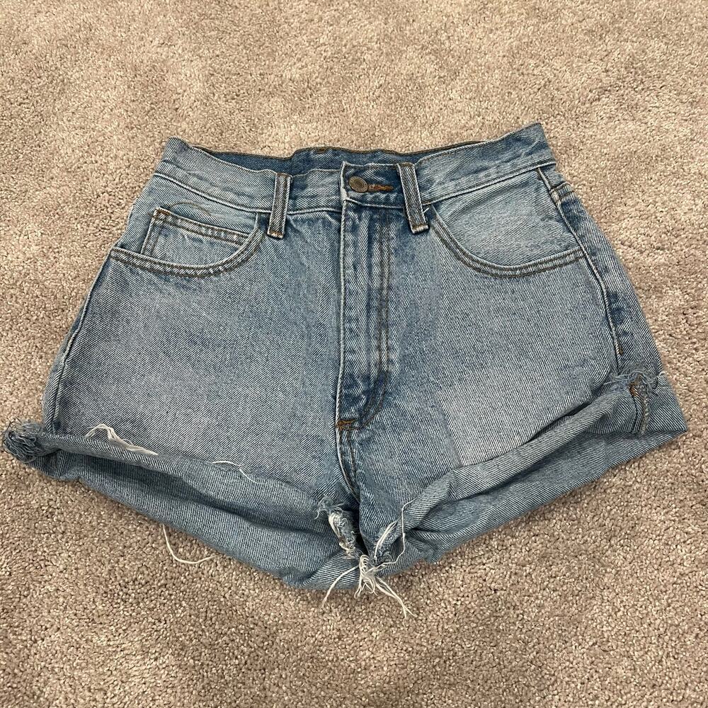 J Galt Women's Jean Short High Waisted Denim Distressed‎ Size Medium